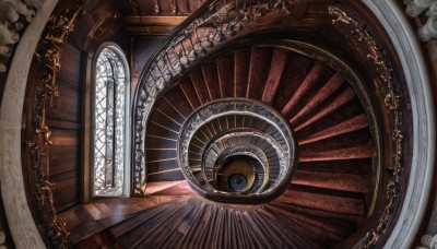 artist name,indoors,no humans,window,chain,sunlight,scenery,light rays,stairs,fantasy,door,candle,pillar,church,arch,candlestand,chandelier,day,wooden floor,clock,gears,still life