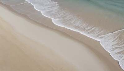 1girl,solo,monochrome,socks,feet,no humans,no shoes,close-up,lower body,simple background,outdoors,water,from side,sand,still life