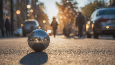 outdoors, blurry, no humans, night, depth of field, ground vehicle, scenery, motor vehicle, city, car, road, street, bokeh