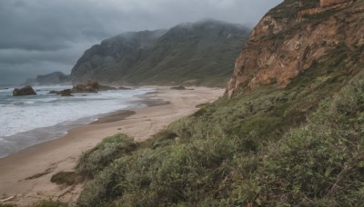 outdoors,sky,day,cloud,signature,water,tree,no humans,beach,cloudy sky,grass,nature,scenery,forest,rock,mountain,sand,road,river,landscape,shore,grey sky,ocean,horizon,waves