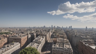 outdoors,sky,day,cloud,water,tree,blue sky,no humans,ocean,cloudy sky,building,scenery,city,horizon,cityscape,skyscraper,rooftop,landscape