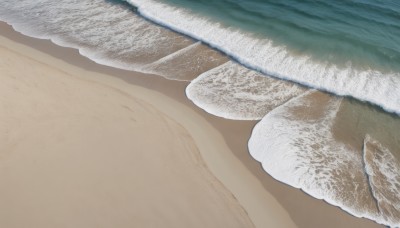 solo,outdoors,water,no humans,ocean,beach,scenery,sand,waves,shore,still life,simple background,day,shadow