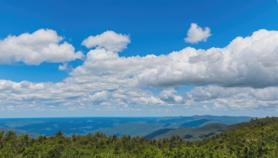 outdoors,sky,day,cloud,water,tree,blue sky,no humans,ocean,cloudy sky,grass,nature,scenery,forest,mountain,horizon,summer,landscape,mountainous horizon,hill,island