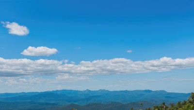 outdoors,sky,day,cloud,tree,blue sky,no humans,cloudy sky,grass,nature,scenery,forest,mountain,landscape,mountainous horizon,hill,plant,horizon,field,summer