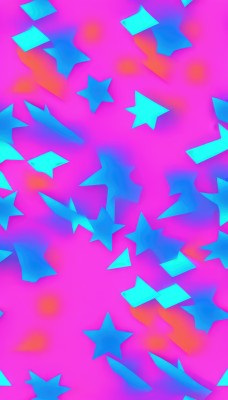 1girl,solo,star (symbol),no humans,pink theme,danmaku,colorful,abstract,looking at viewer,full body,blurry,pokemon (creature),pink background,multicolored background