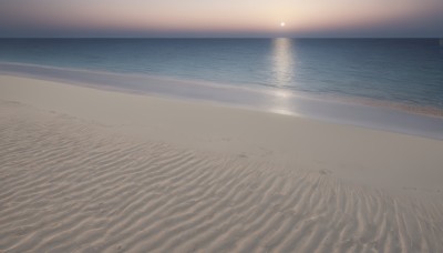 monochrome,outdoors,sky,water,no humans,night,ocean,beach,star (sky),night sky,scenery,sand,horizon,shore,desert,comic,cloud,blurry,sunset,sun