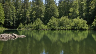 outdoors,sky,day,cloud,water,tree,blue sky,no humans,sunlight,grass,nature,scenery,forest,reflection,aircraft,airplane,river,landscape,lake,reflective water,fish