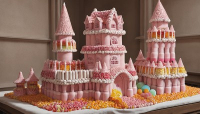 food,indoors,no humans,window,building,scenery,cake,castle,food focus,macaron,too many,sweets,church,pastry