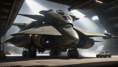 HQ,artist name,signature,military,no humans,window,watermark,flying,science fiction,realistic,aircraft,military vehicle,airplane,vehicle focus,spacecraft,jet,cockpit,missile,fighter jet,pilot,weapon,cloud,ground vehicle,motor vehicle,helicopter