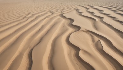 solo,1boy,monochrome,no humans,traditional media,parody,scenery,close-up,brown background,sand,sepia,brown theme,desert,fine art parody,1girl,male focus,bed sheet