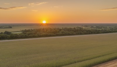 outdoors,sky,cloud,water,tree,no humans,ocean,cloudy sky,grass,nature,scenery,forest,sunset,mountain,sun,horizon,road,field,river,landscape,orange sky,hill,yellow sky,beach,sunlight,sand,shore