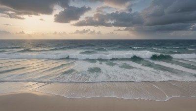 outdoors,sky,day,cloud,water,blue sky,no humans,ocean,beach,cloudy sky,scenery,sunset,sand,horizon,waves,shore,sunlight