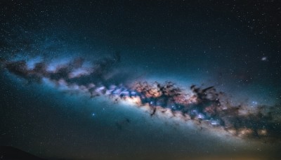 outdoors,sky,cloud,tree,no humans,night,cherry blossoms,star (sky),night sky,scenery,starry sky,dark,milky way,star (symbol),nature