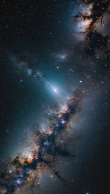 outdoors,sky,cloud,star (symbol),tree,no humans,night,star (sky),night sky,scenery,starry sky,dark,space,shooting star,galaxy,milky way,nature