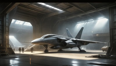 HQ,weapon,multiple boys,indoors,signature,military,helmet,scenery,science fiction,6+boys,realistic,aircraft,military vehicle,airplane,vehicle focus,spacecraft,jet,fighter jet,pilot,letterboxed,ground vehicle,motor vehicle,pilot suit,cockpit