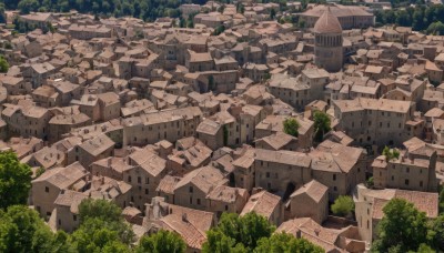 outdoors,day,tree,no humans,building,nature,scenery,forest,city,road,bush,house,cityscape,castle