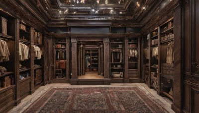 indoors,book,no humans,window,box,scenery,wooden floor,stairs,door,bookshelf,light,lamp,shelf,ceiling,carpet,ceiling light,rug,cabinet,chandelier,crate,chair,table,candle,drawer,candlestand