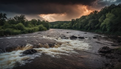 outdoors,sky,cloud,water,tree,no humans,ocean,sunlight,cloudy sky,grass,nature,scenery,forest,sunset,rock,mountain,river,waves,landscape,shore