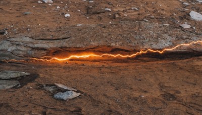 outdoors,no humans,traditional media,scenery,snow,rock,sand,electricity,painting (medium),lightning,desert,sky,cloud,water,sunset,landscape,shore