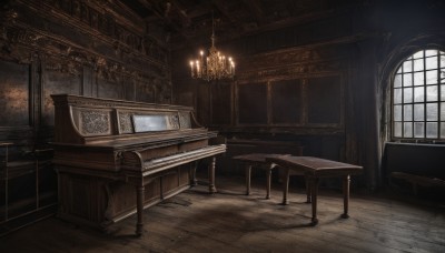 indoors,no humans,window,chair,table,sunlight,instrument,scenery,wooden floor,stairs,candle,piano,carpet,candlestand,chandelier,grand piano,fireplace