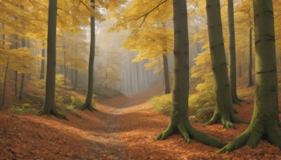 outdoors,day,tree,no humans,leaf,sunlight,grass,building,nature,scenery,forest,road,autumn leaves,autumn,path