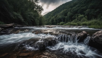 outdoors,sky,day,cloud,water,tree,no humans,cloudy sky,nature,scenery,forest,rock,mountain,river,waterfall,landscape,waves