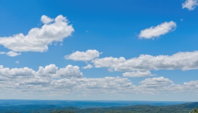 outdoors,sky,day,cloud,water,blue sky,no humans,ocean,cloudy sky,nature,scenery,blue theme,mountain,horizon,field,landscape,mountainous horizon,hill,multiple girls,bird,grass,aircraft