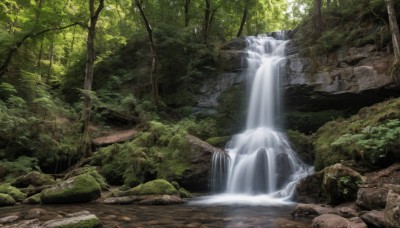 outdoors,day,water,tree,no humans,sunlight,nature,scenery,forest,rock,river,waterfall,moss,stream,landscape