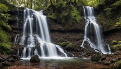 outdoors,day,water,tree,no humans,sunlight,nature,scenery,forest,rock,river,waterfall,landscape,moss,stream,solo,branch