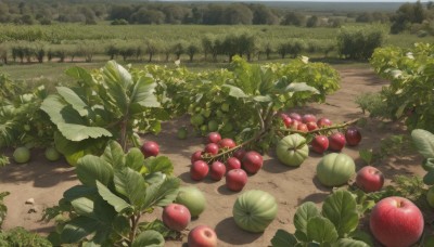 outdoors,food,day,tree,no humans,fruit,shadow,leaf,sunlight,grass,plant,nature,scenery,apple,tomato,sky,road,bush,landscape,path