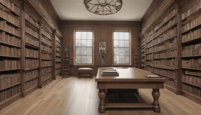 day,indoors,book,no humans,window,chair,table,sunlight,scenery,desk,wooden floor,clock,bookshelf,lamp,shelf,book stack,library