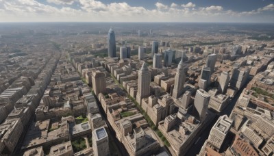 outdoors,sky,day,cloud,water,blue sky,dutch angle,no humans,ocean,from above,cloudy sky,building,scenery,city,horizon,cityscape,skyscraper,landscape,road,fisheye