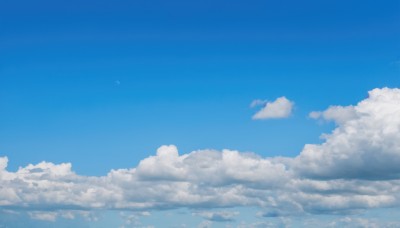 outdoors,sky,day,cloud,blue sky,no humans,moon,cloudy sky,scenery,blue theme,above clouds,monochrome