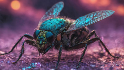 outdoors, wings, sky, blurry, no humans, night, depth of field, blurry background, moon, bug, full moon, flying, monster, realistic, antennae, extra eyes, insect wings