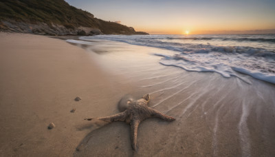 outdoors, sky, water, no humans, ocean, beach, scenery, sunset, sand, sun, shore