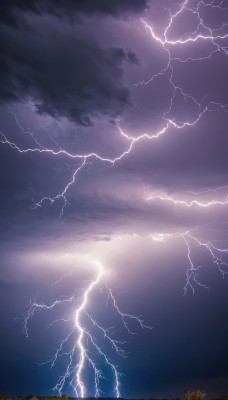 outdoors,sky,cloud,water,tree,no humans,ocean,cloudy sky,grass,scenery,electricity,purple theme,lightning,landscape,signature,night,nature,forest