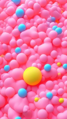 solo,food,no humans,from above,candy,balloon,too many,pink background,pink theme,colorful,odd one out