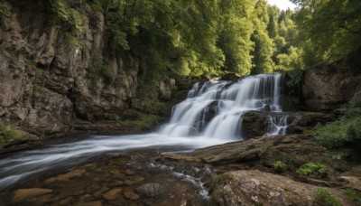 outdoors,day,water,tree,no humans,sunlight,nature,scenery,forest,rock,river,waterfall,landscape,moss,stream,cliff