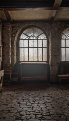 day,indoors,no humans,window,chair,scenery,stairs,door,wall,pillar,arch,stone floor,table,fantasy,candle,brick wall,candlestand,stone wall,fireplace,brick,brick floor,wooden chair