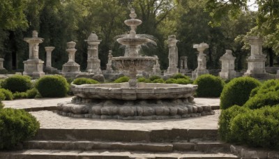 outdoors,day,tree,no humans,sunlight,grass,plant,nature,scenery,forest,stairs,bush,pillar,statue,arch,column,stone lantern