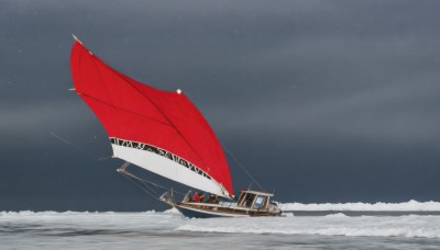 outdoors,sky,cloud,water,no humans,night,ocean,umbrella,star (sky),night sky,scenery,snow,starry sky,flag,watercraft,ship,snowing,boat