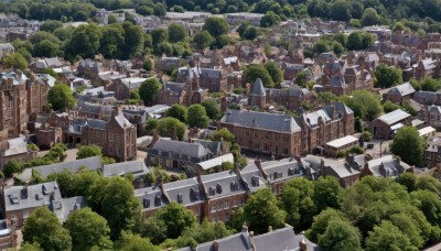 outdoors,tree,no humans,from above,building,nature,scenery,forest,city,road,cityscape,house,day,window,stairs