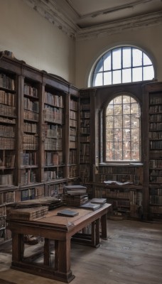 day,indoors,tree,book,no humans,window,chair,table,sunlight,scenery,wooden floor,bookshelf,architecture,shelf,book stack,library,ladder,carpet,desk,wooden table