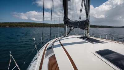 outdoors,sky,day,cloud,water,blue sky,no humans,shadow,ocean,cloudy sky,ground vehicle,scenery,horizon,road,watercraft,boat,ship