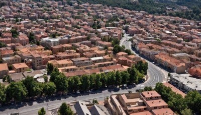 outdoors,day,water,tree,no humans,from above,building,nature,scenery,stairs,city,road,bush,cityscape,house,bridge,street,river,ground vehicle,motor vehicle,forest,car,town