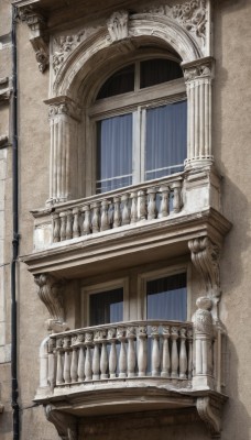 outdoors,day,no humans,window,building,scenery,stairs,door,railing,architecture,pillar,arch,balcony,column,sky,indoors,shadow,wall,statue,gate