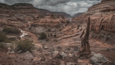 outdoors,sky,day,cloud,water,tree,no humans,cloudy sky,grass,nature,scenery,forest,rock,mountain,ruins,river,landscape,cliff