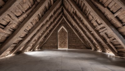 monochrome,outdoors,indoors,book,dutch angle,no humans,sunlight,scenery,stairs,bookshelf,bridge,library,brown theme,window,ceiling,voile