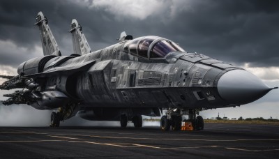 outdoors,sky,cloud,signature,military,no humans,cloudy sky,scenery,flying,science fiction,realistic,aircraft,military vehicle,airplane,vehicle focus,spacecraft,jet,fighter jet,missile,pilot