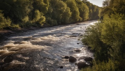 outdoors,sky,day,water,tree,no humans,sunlight,grass,nature,scenery,forest,reflection,rock,bush,river,landscape,lake,stream,cloud,ocean,shore